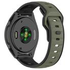 20mm Reverse Buckle Two Color Silicone Watch Band(Army Green Black) - 2