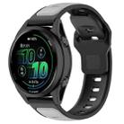 22mm Reverse Buckle Two Color Silicone Watch Band(Gray Black) - 1