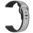 22mm Reverse Buckle Two Color Silicone Watch Band(Gray Black) - 3