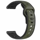 22mm Reverse Buckle Two Color Silicone Watch Band(Army Green Black) - 3
