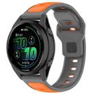 22mm Reverse Buckle Two Color Silicone Watch Band(Orange Gray) - 1