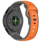 22mm Reverse Buckle Two Color Silicone Watch Band(Orange Gray) - 2