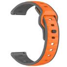 22mm Reverse Buckle Two Color Silicone Watch Band(Orange Gray) - 3