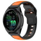 22mm Reverse Buckle Two Color Silicone Watch Band(Orange Black) - 1