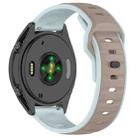 22mm Reverse Buckle Two Color Silicone Watch Band(Light Coffe Blue) - 2