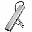 2509 RJ45, USB3.0, USB2.0, USB-C2.0, 3.5mm, DC5V, SD / TF Card Reader Adapter USB-C / USB Hub - 1