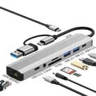 2509 RJ45, USB3.0, USB2.0, USB-C2.0, 3.5mm, DC5V, SD / TF Card Reader Adapter USB-C / USB Hub - 2