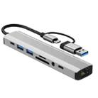 2509 RJ45, USB3.0, USB2.0, USB-C2.0, 3.5mm, DC5V, SD / TF Card Reader Adapter USB-C / USB Hub - 3