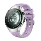 For Huawei Watch 5 42mm Vertical Silicone Watch Band(Light Purple) - 1