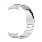 For Samsung Galaxy Watch 8 40 / 44mm Three Beads Stainless Steel Watch Band with Removal Tool(Silver Pink) - 2