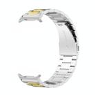 For Samsung Galaxy Watch 8 40 / 44mm Three Beads Stainless Steel Watch Band with Removal Tool(Silver Gold) - 2