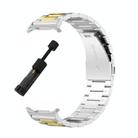 For Samsung Galaxy Watch 8 40 / 44mm Three Beads Stainless Steel Watch Band with Removal Tool(Silver Gold) - 3