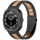 For Samsung Galaxy Watch 8 40 / 44mm Three Beads Stainless Steel Watch Band with Removal Tool(Black Rose) - 1