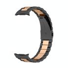 For Samsung Galaxy Watch 8 40 / 44mm Three Beads Stainless Steel Watch Band with Removal Tool(Black Rose) - 2