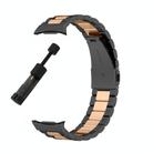 For Samsung Galaxy Watch 8 40 / 44mm Three Beads Stainless Steel Watch Band with Removal Tool(Black Rose) - 3
