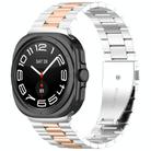 For Samsung Galaxy Watch 8 40 / 44mm Three Beads Stainless Steel Watch Band with Removal Tool(Silver Rose) - 1
