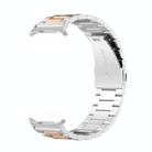 For Samsung Galaxy Watch 8 40 / 44mm Three Beads Stainless Steel Watch Band with Removal Tool(Silver Rose) - 2
