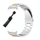 For Samsung Galaxy Watch 8 40 / 44mm Three Beads Stainless Steel Watch Band with Removal Tool(Silver Rose) - 3