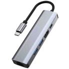 2403 Type-C to 100M RJ45 USB3.0 USB2.0 4K / 30Hz HD PD100W Adapter 5-in-1 USB Hub - 1