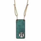 For OnePlus 13R 5G Vintage Leather PC Back Cover Phone Case with Crossbody Strap(Green) - 3