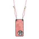 For OnePlus 13R 5G Vintage Leather PC Back Cover Phone Case with Crossbody Strap(Pink) - 3