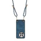 For OnePlus 13R 5G Vintage Leather PC Back Cover Phone Case with Crossbody Strap(Blue) - 3