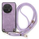 For OnePlus 13 Vintage Leather PC Back Cover Phone Case with Crossbody Strap(Purple) - 2
