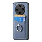 For OPPO Find X8 Ultra Carbon Fiber Card Wallet Ring Phone Case(Blue) - 2