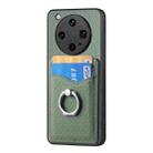 For OPPO Find X8 Ultra Carbon Fiber Card Wallet Ring Phone Case(Green) - 2