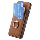 For OPPO Find X8 Ultra Carbon Fiber Card Wallet Ring Phone Case(Brown) - 3