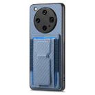 For OPPO Find X8 Ultra Carbon Fiber Fold Stand Elastic Card Bag Phone Case(Blue) - 2