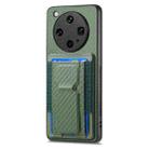 For OPPO Find X8 Ultra Carbon Fiber Fold Stand Elastic Card Bag Phone Case(Green) - 2