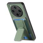 For OPPO Find X8 Ultra Carbon Fiber Fold Stand Elastic Card Bag Phone Case(Green) - 3