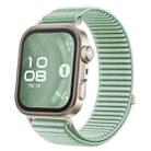 For Huawei Watch Fit 4 / Fit 4 Pro / Fit 3 Woven Nylon Hook And Loop Fastener Metal Interface Watch Band(Aqua Blue) - 1