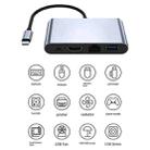 2322 Type-C to RJ45, 4K/30HZ HD, USB 3.0, PD100W Charging Port Aluminum Shell HUB - 2
