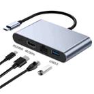 2322 Type-C to RJ45, 4K/30HZ HD, USB 3.0, PD100W Charging Port Aluminum Shell HUB - 3