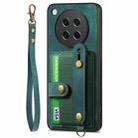 For OPPO Find X8s Retro Cross Wristband Wallet Leather Back Phone Case(Green) - 2
