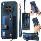 For OPPO Find X8s Retro Cross Wristband Wallet Leather Back Phone Case(Blue) - 1