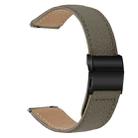 20mm Lychee Texture Black Turtle Back Buckle Leather Watch Band(Gray) - 2