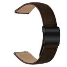 20mm Lychee Texture Black Turtle Back Buckle Leather Watch Band(Coffee Color) - 2