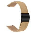 20mm Lychee Texture Black Turtle Back Buckle Leather Watch Band(Camel) - 2