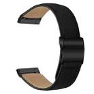 For Fitbit Versa 3 / 4 Lychee Texture Black Turtle Back Buckle Leather Watch Band(Black) - 2