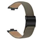 For Huawei Watch Fit 4 / Fit 4 Pro / Fit 3 Lychee Texture Black Turtle Back Buckle Leather Watch Band(Gray) - 2