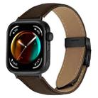 For Huawei Watch Fit 4 / Fit 4 Pro / Fit 3 Lychee Texture Black Turtle Back Buckle Leather Watch Band(Coffee Color) - 1