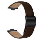 For Huawei Watch Fit 4 / Fit 4 Pro / Fit 3 Lychee Texture Black Turtle Back Buckle Leather Watch Band(Coffee Color) - 2