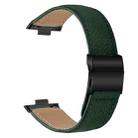 For Huawei Watch Fit 4 / Fit 4 Pro / Fit 3 Lychee Texture Black Turtle Back Buckle Leather Watch Band(Green) - 2