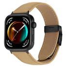 For Huawei Watch Fit 4 / Fit 4 Pro / Fit 3 Lychee Texture Black Turtle Back Buckle Leather Watch Band(Camel) - 1