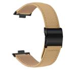 For Huawei Watch Fit 4 / Fit 4 Pro / Fit 3 Lychee Texture Black Turtle Back Buckle Leather Watch Band(Camel) - 2