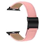 For Apple Watch 42mm / 41mm / 40mm / 38mm Lychee Texture Black Turtle Back Buckle Leather Watch Band(Pink) - 2