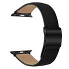 For Apple Watch 46mm / 49mm / 45mm / 44mm Lychee Texture Black Turtle Back Buckle Leather Watch Band(Black) - 2